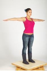 Whole Body Woman T poses Casual Average Studio photo references